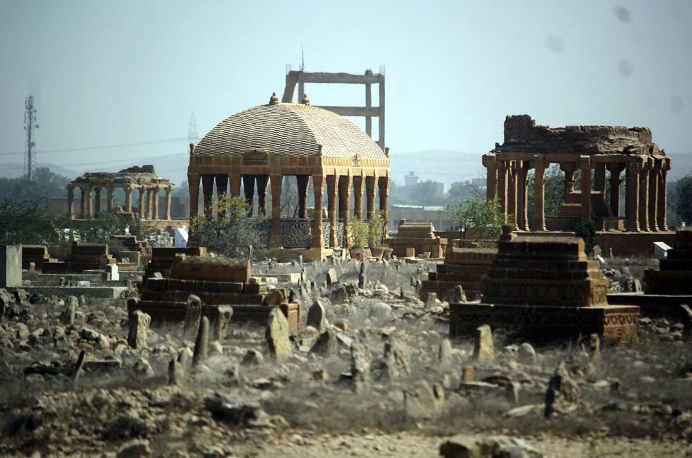 Chaukhandi, a cemetery of tombs built of yellow sandstone, is situated some 29 kilometers east of Karachi (Photo Arab News/ M.F. Sabir)