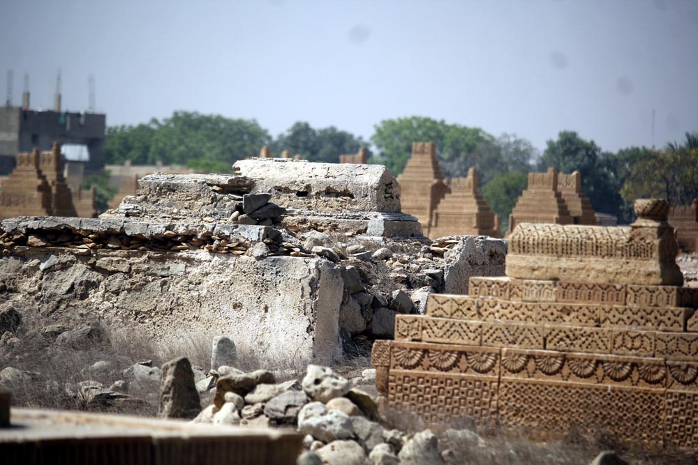 This tomb was built of normal stone has been restored several times but it continues to demolish (Photo Arab News/ M.F. Sabir)