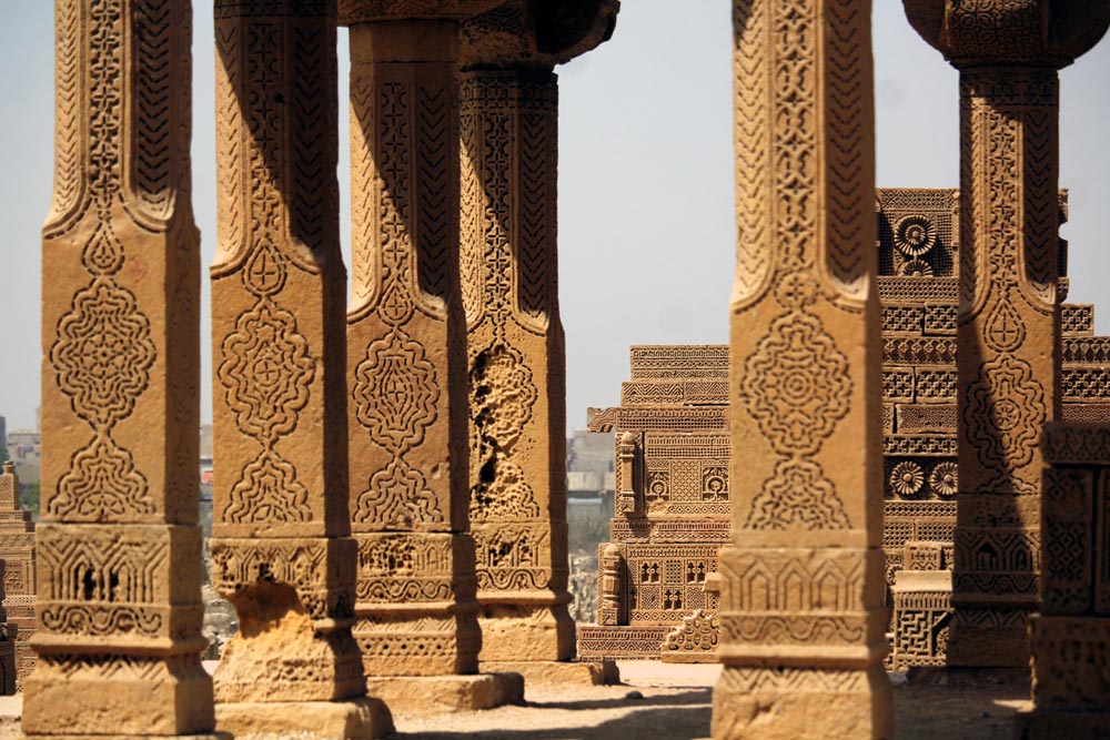 Pillars of the pyramid are also decorated with different designs (Photo Arab News/ M.F. Sabir)