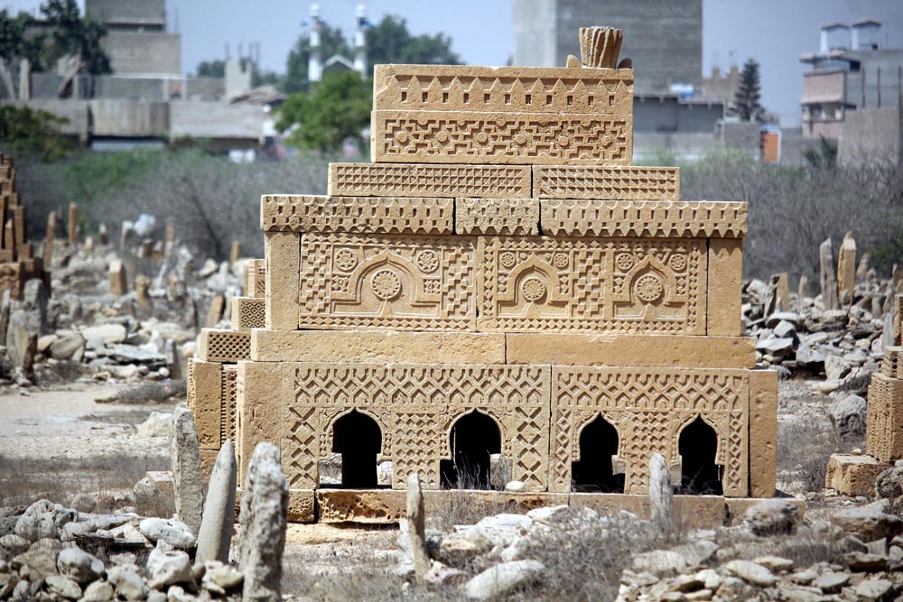 Some tombs have been constructed on designs of old buildings. (Photo Arab News/ M.F. Sabir)