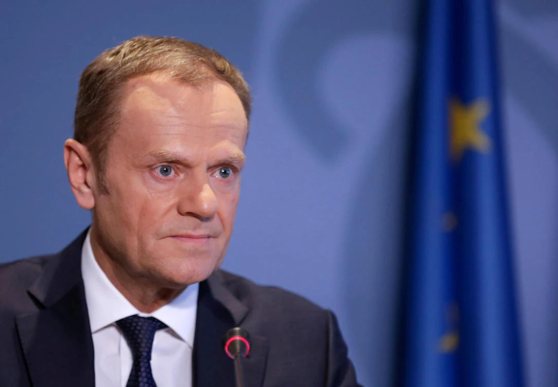 European Council President Donald Tusk takes part in a joint news conference with Luxembourg's Prime Minister Xavier Bettel in Senningen, Luxembourg March 7, 2018. (REUTERS)