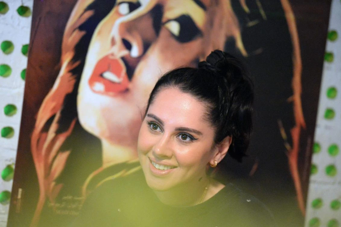 Egyptian actress Yasmin Raeis speaks during an AFP interview in the capital Cairo, on March 1, 2018. (AFP)