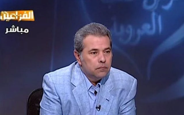 Egyptian TV host Tawfik Okasha could be making a comeback. (Screenshot on YouTube)