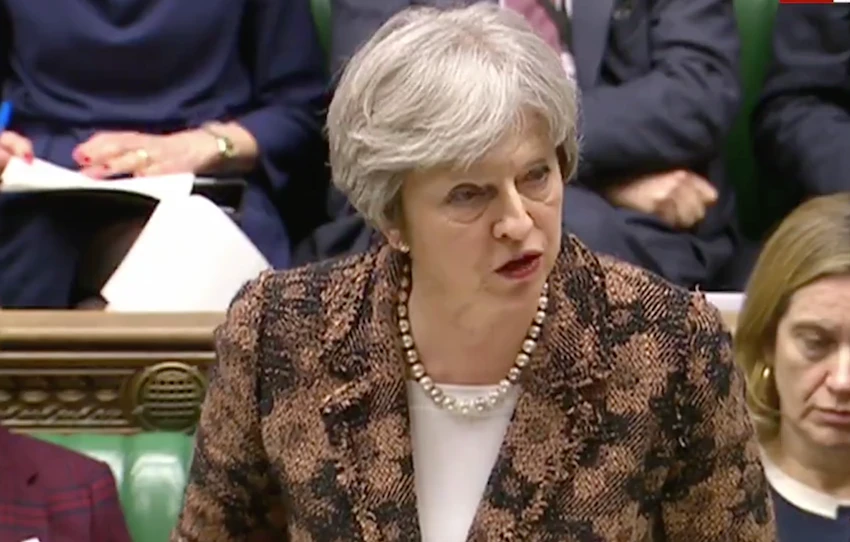 British Prime Minister Theresa May made a statement to the House of Commons stating that it was "highly likely" Russia was responsible for the poisoning of Sergei Skripal. (Screenshot)