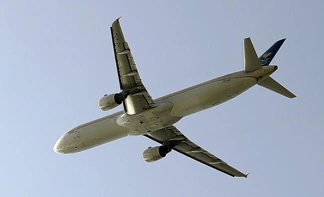 A Saudi Airlines' Airbus A321-211 airliner is seen taking off from Beirut International Airport, in this November 10, 2017 file photo. (AFP)
