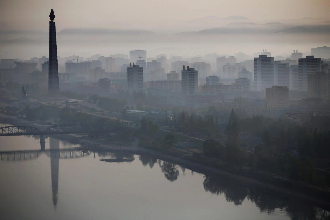 Above, the 170-meter tall Juche Tower is reflected in Taedong River in Pyongyang. South Korea is preparing for a summit next month with its neighbor, aimed at reducing tensions on the peninsula. (Reuters)