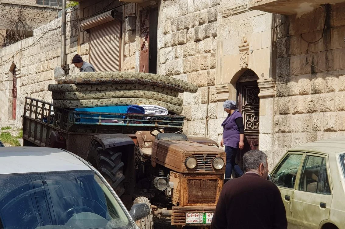 The Syrian Observatory for Human Rights said on Thursday that more than 30,000 civilians had fled Afrin in 24 hours. (AFP)