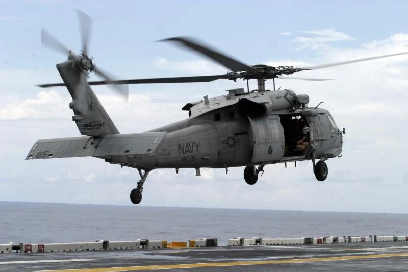 A US Navy MH-60 helicopter prepares to land in a file photo. (Reuters)