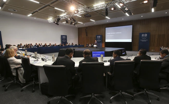 Australia's Home Affairs Minister Peter Dutton, center at back gives opening remarks for the Counter Terrorism Conference at the Association of Southeast Asian Nations, ASEAN, special summit, in Sydney, Saturday, March 17, 2018. Australia is hosting leaders from the 10-country Association of Southeast Asian Nations during the 3-day special summit. (AP Photo/Rick Rycroft, Pool)
