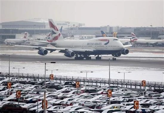 In this file photo, a British Airways aircraft takes off after snowfall at Heathrow airport in London. (Reuters)