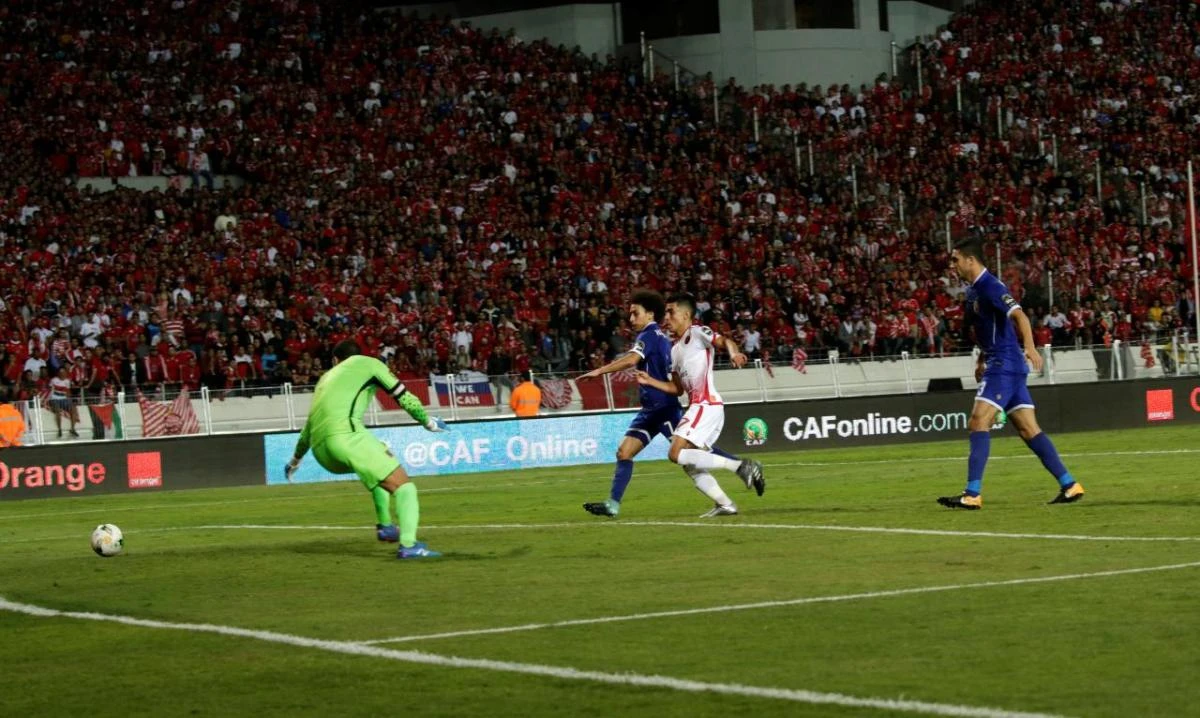 File Photo showing a match final between Wydad Casablanca vs Al Ahly Egypt playinhg at Mohammed V Stadium, Casablanca, Nov 4, 2017. (Reuters)