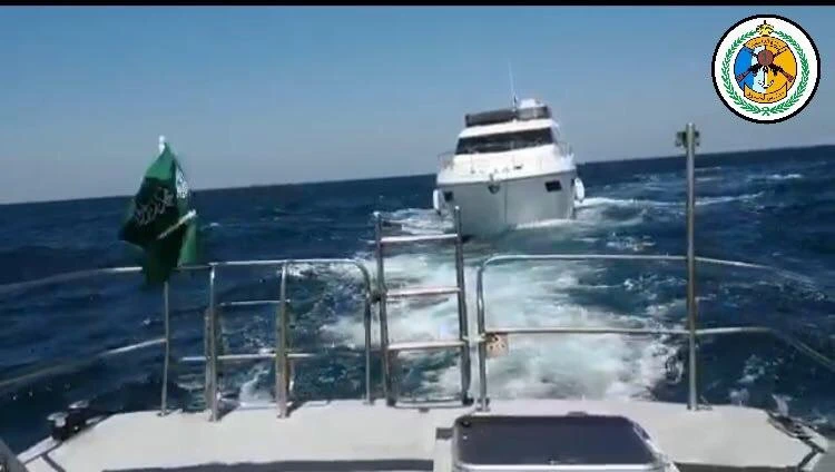 The boat was towed to King Abdul Aziz Port in Dammam, where it was repaired. (Courtesy Saudi Border Guard)