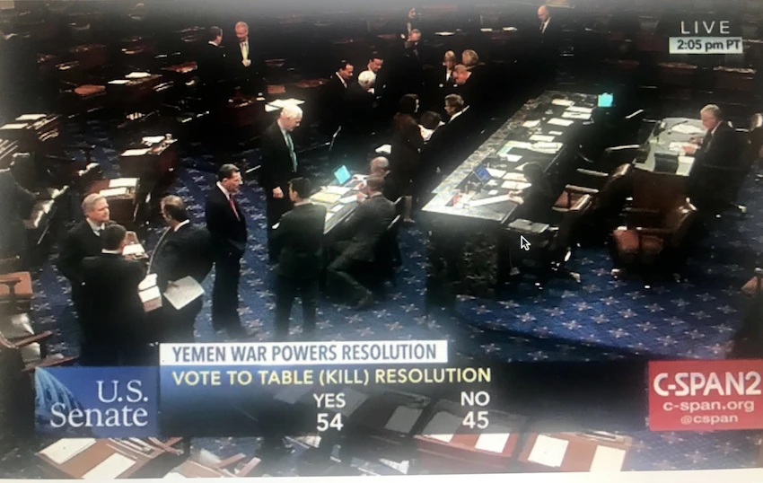 US Senate votes against bill to end American participation in Yemen conflict