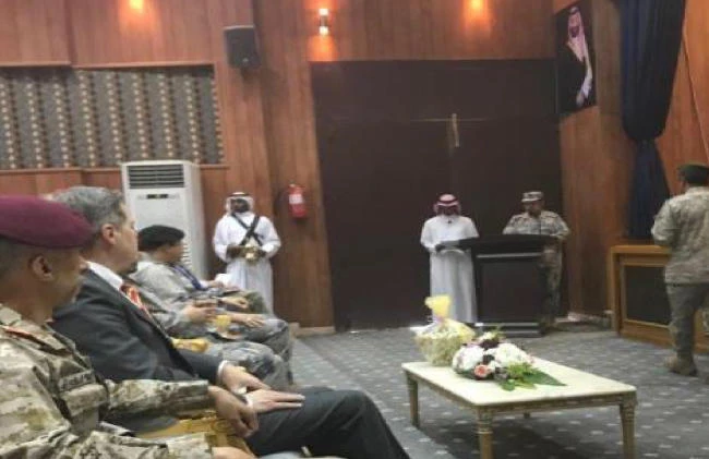 U.S. Ambassador to Yemen, Matthew Tueller and other senior defense officials from Yemen and KSA attend the Yemen Border Guard Training Program Graduation on March 15, 2018, at the KSA’s Border Guard Institute (BGI) inside of Riyadh.