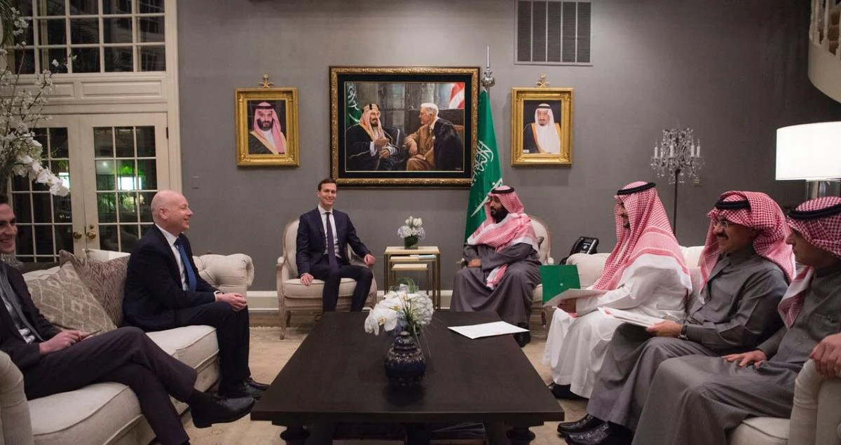 Photo for Crown Prince Mohammed Bin Salman meeting with Jared Kushner special adviser to president Trump in Washington, Mar 20, 2018. (SPA)