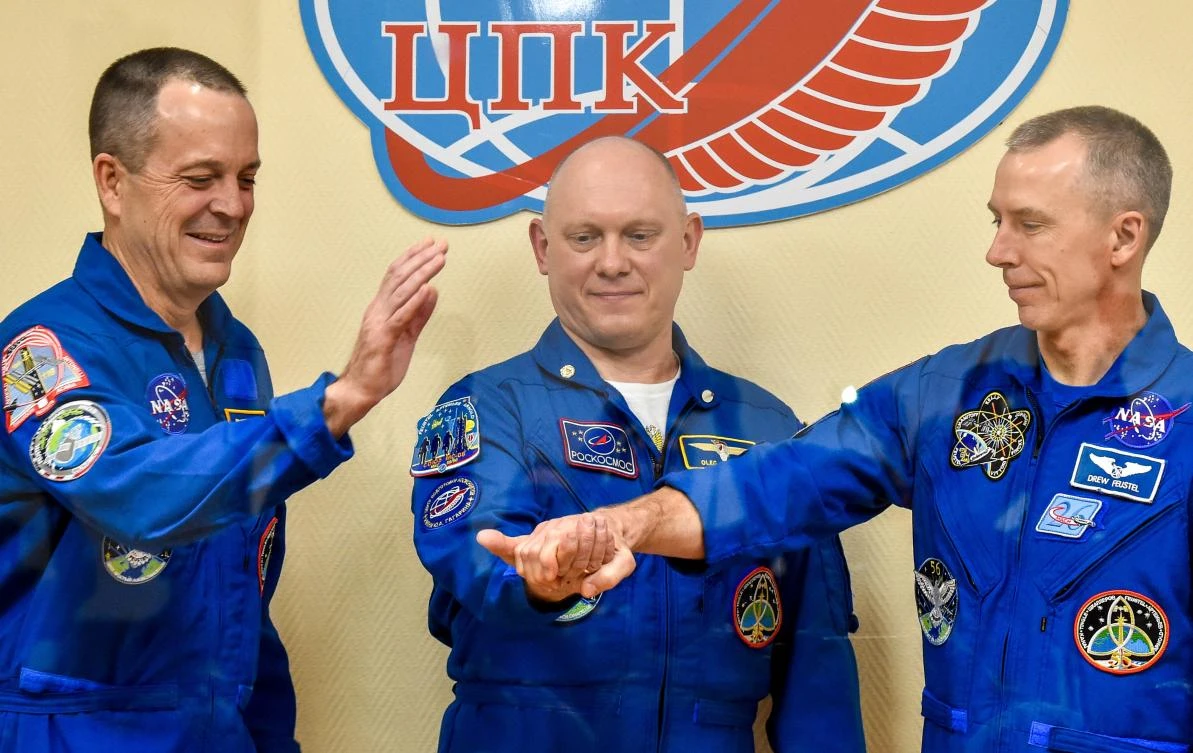 Two Americans, one Russian blast off for ISS from Kazakhstan
