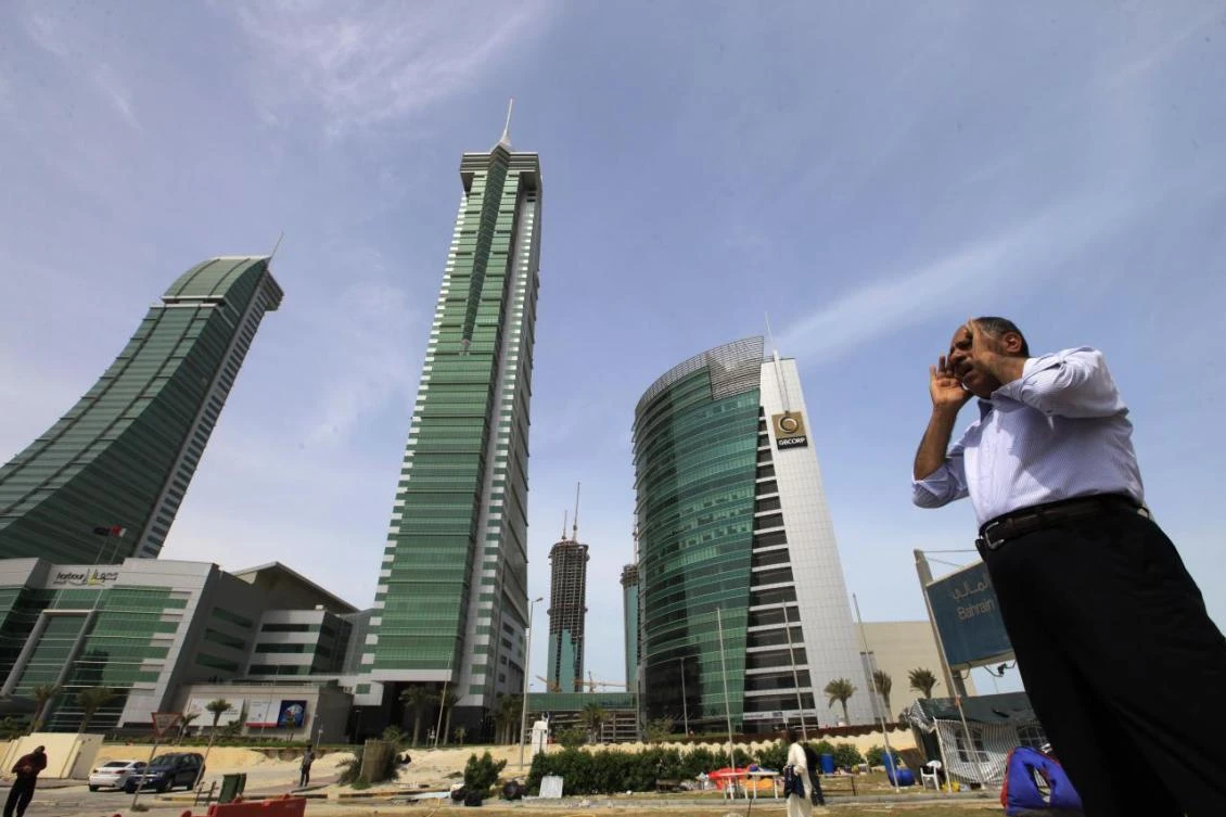 Above, the junction of Bahrain Financial Harbour in Manama on March 14, 2011. The kingdom is targeting a seven-year sukuk, a 12-year conventional bond and/or a 30-year conventional bond. (Reuters)