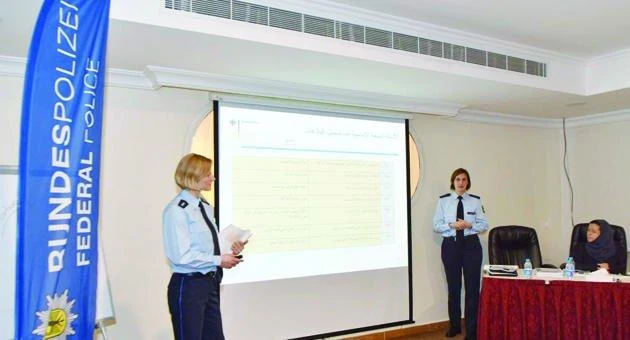 German police officers are seen during a lecture session as part of an advance training course for female Saudi Border Guards. (AN file photo)