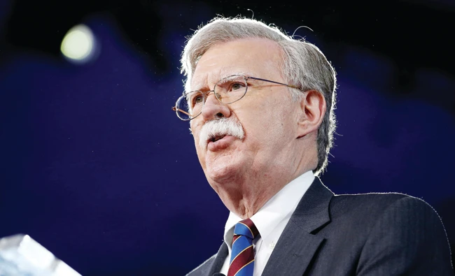 John Bolton is a colorful figure in Washington, with a pronounced moustache and trenchant views on global challenges. (File/Reuters)