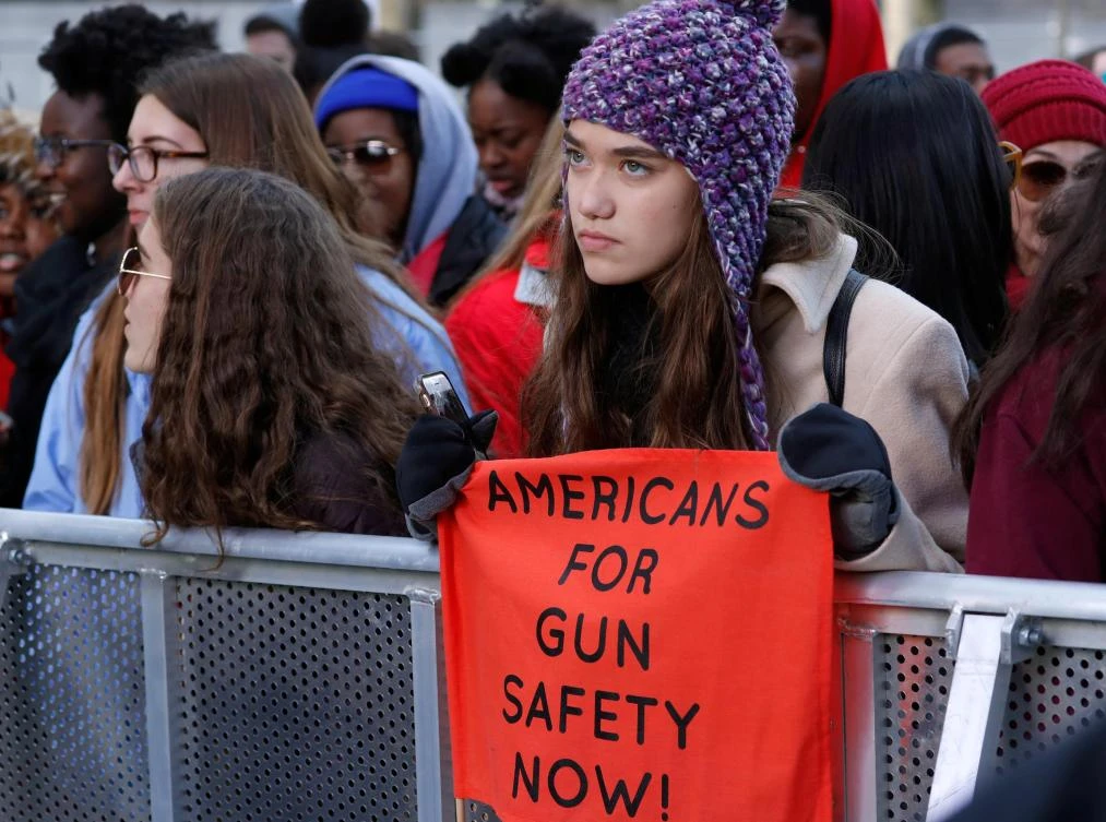 ‘No more’ or we vote you out: students lead huge US anti-gun rallies