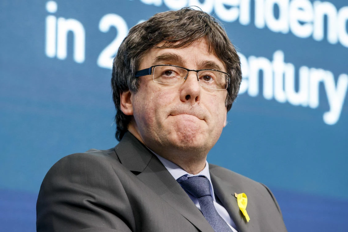 Ousted Catalan leader Carles Puigdemont, attends a panel titled “Does independence still matter in 21st century Europe?,” at the Graduate Institute Geneva, in Geneva, Switzerland on March 21, 2018. (Keystone via AP)