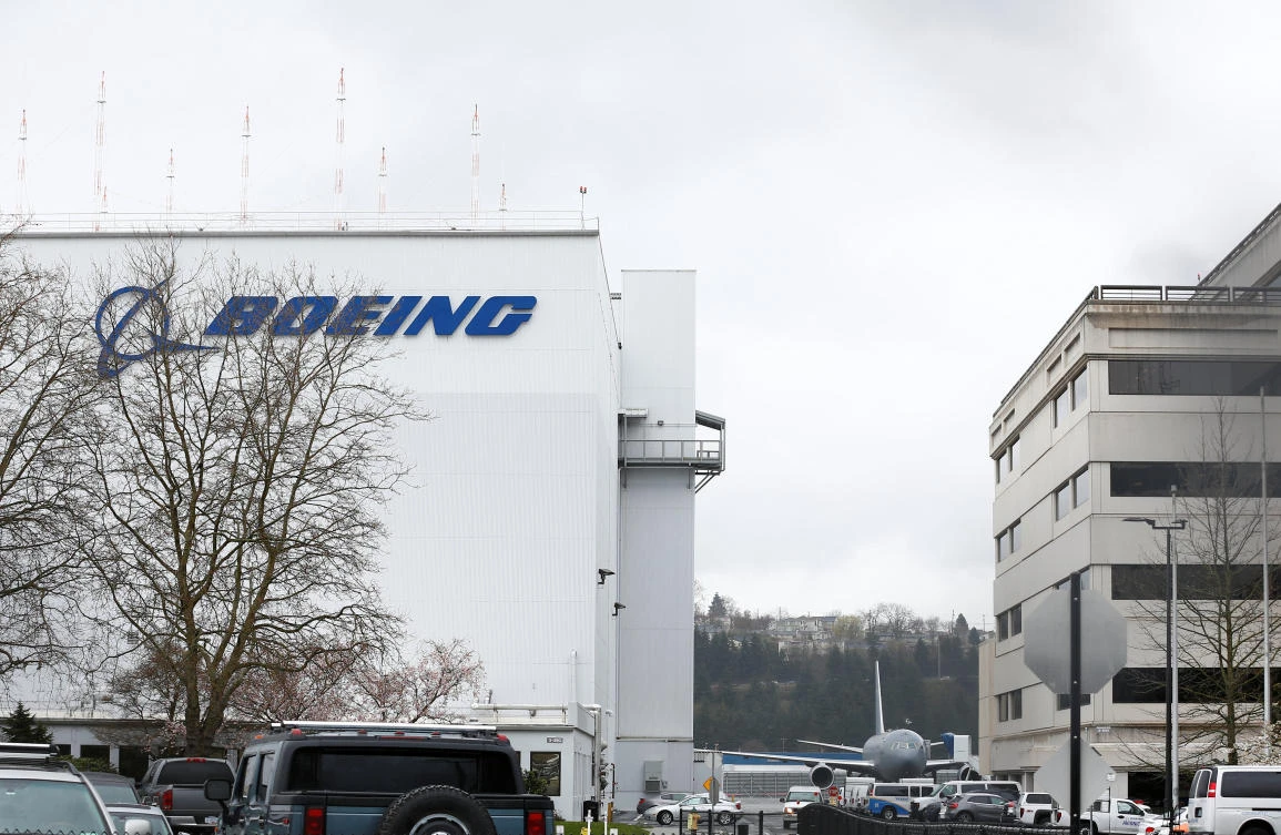 The Boeing building is seen next to Boeing Field in Seattle, Washington, US. (Reuters)