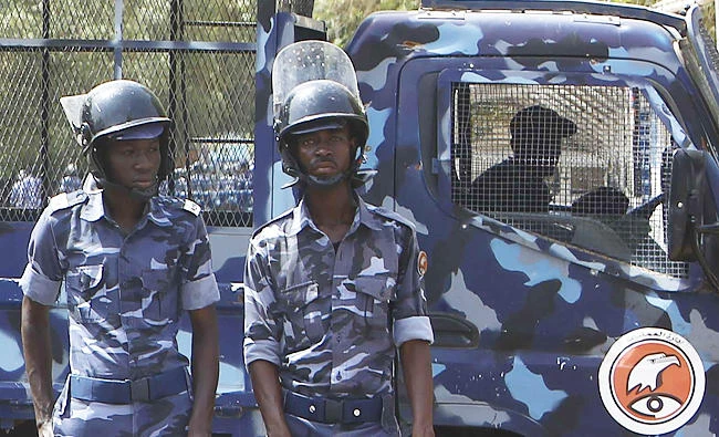 Sudanese police stand guard in central Khartoum, in this file photo. (AFP)