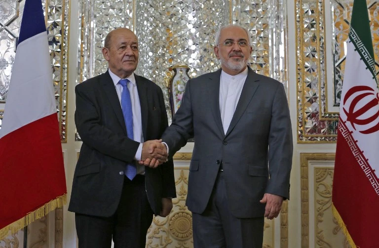 File photo for Iran's Foreign Minister Mohammad Javad Zarif, French Foreign Minister Jean-Yves Le Drian meet in Tehran, Mar 5, 2018. France's Foreign Minister arrived in Tehran for talks as Europe is pushing for pledges over Iran's ballistic missile program. (AFP)