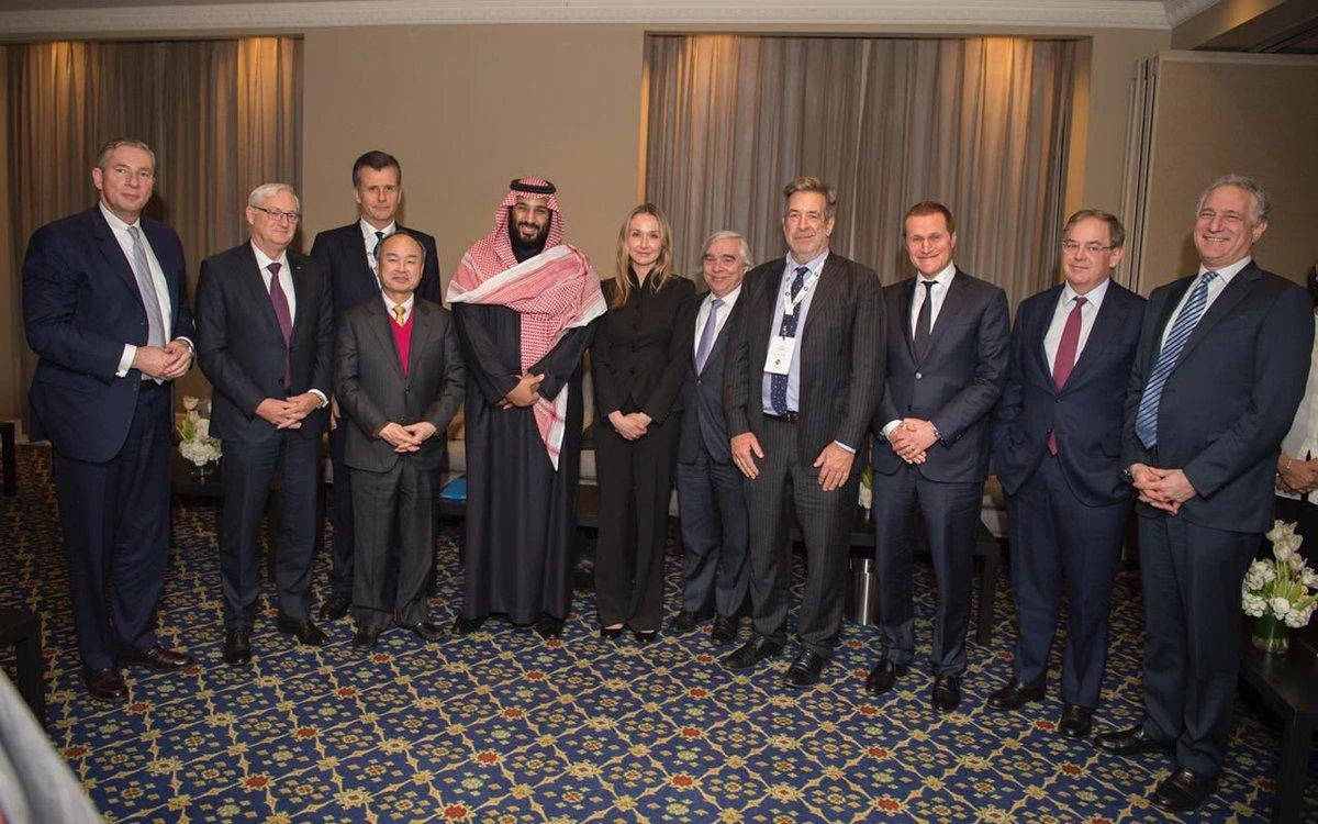 Saudi Arabia’s Crown Prince Mohammed bin Salman met with 40 executives of US firms on Wednesday. (SPA)