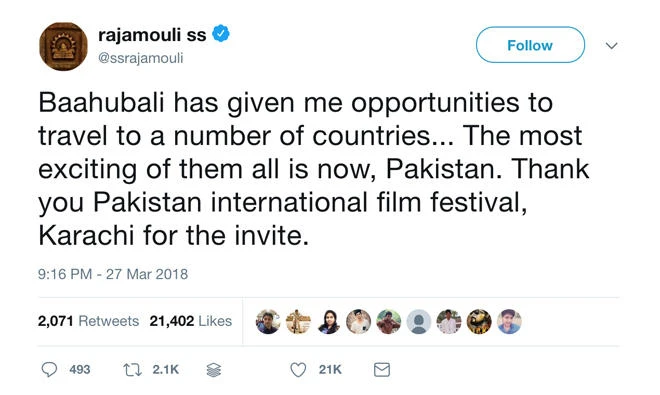 Indian film ‘Baahubali’ to be screened at Pakistan International Film Festival