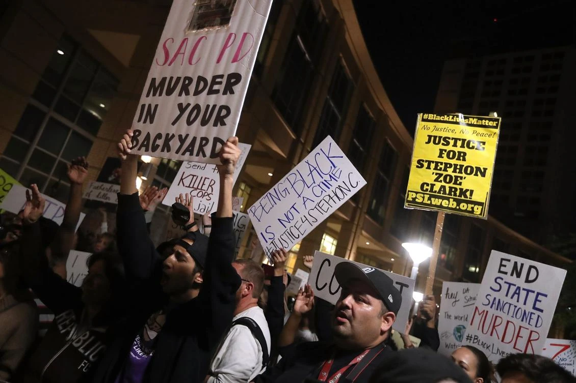 Protests erupt in California after shooting of black man