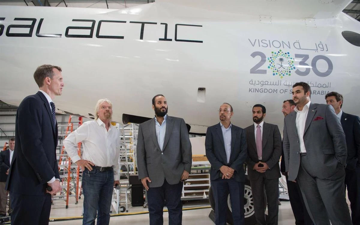 Saudi crown prince visits Virgin Galactic and Mojavi Air and Space port in California