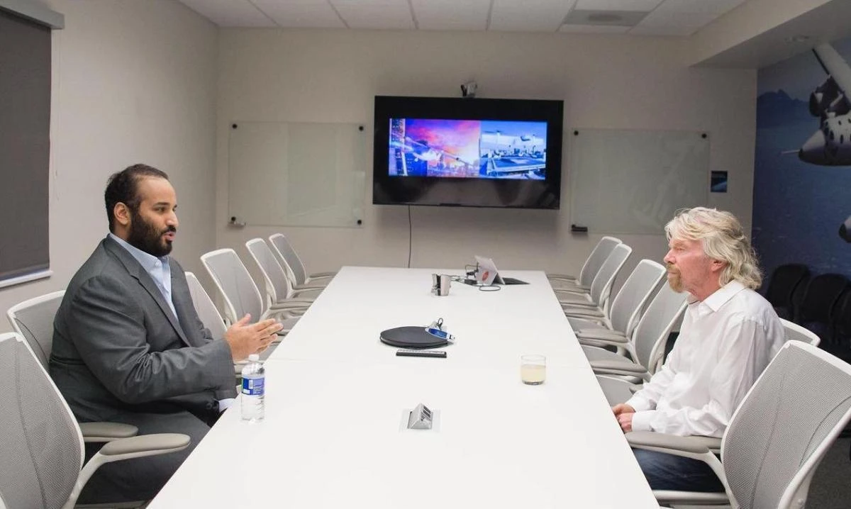 Saudi crown prince visits Virgin Galactic and Mojavi Air and Space port in California