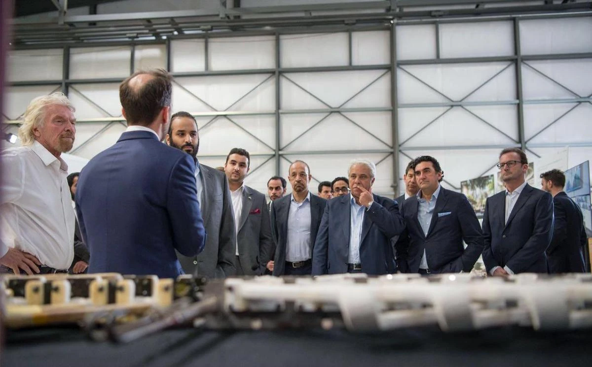 Saudi crown prince visits Virgin Galactic and Mojavi Air and Space port in California