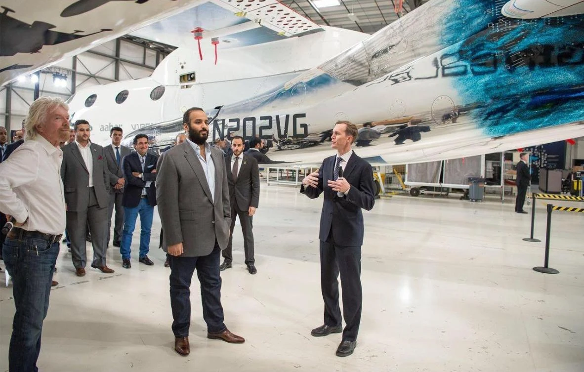 Saudi crown prince visits Virgin Galactic and Mojavi Air and Space port in California