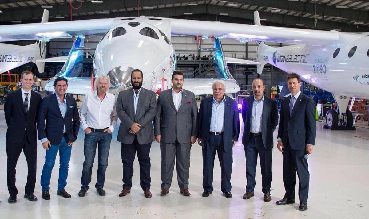 Saudi crown prince visits Virgin Galactic and Mojavi Air and Space port in California