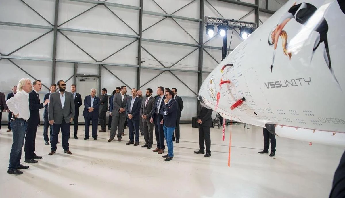 Saudi crown prince visits Virgin Galactic and Mojavi Air and Space port in California