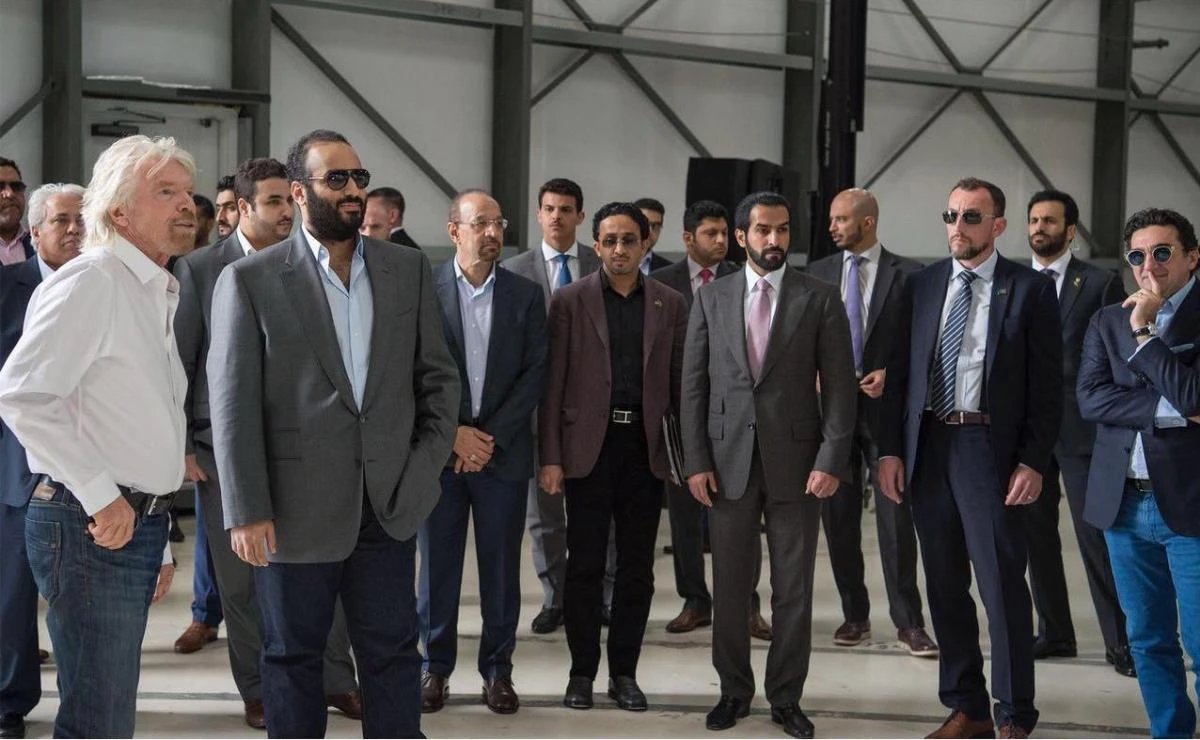Saudi crown prince visits Virgin Galactic and Mojavi Air and Space port in California