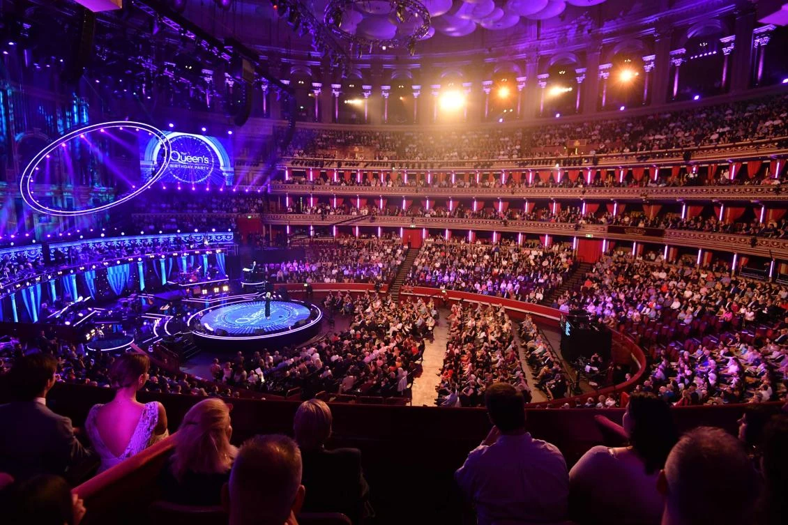 Zoe Ball presents on stage at The Queen's Birthday Party concert at the Royal Albert Hall in London on April 21, 2018 on the occassion of Britain's Queen Elizabeth II's 92nd birthday. / AFP / POOL / John Stillwell