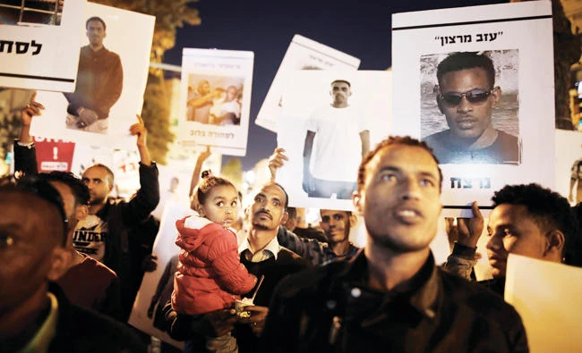African migrants demonstrate in Jerusalem on Wednesday. AFP