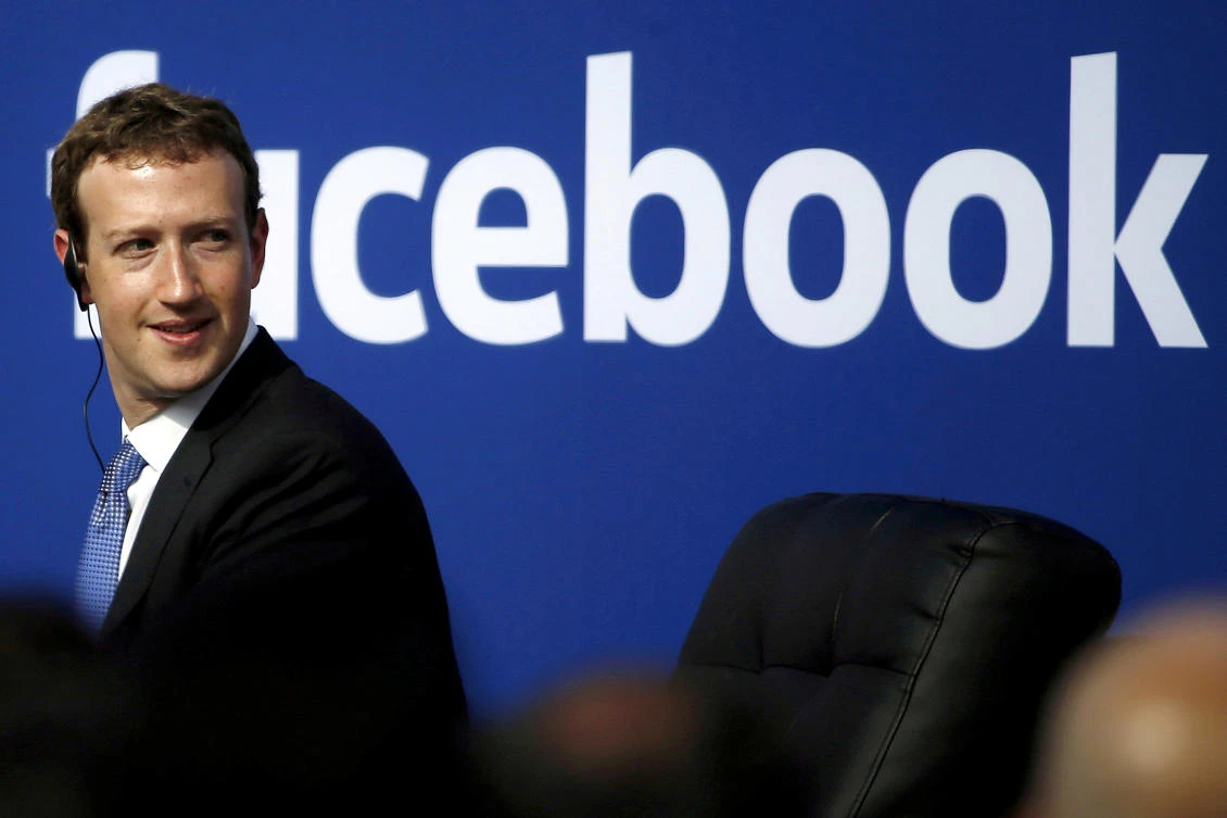 Facebook CEO Mark Zuckerberg, appears on stage during a town hall at Facebook's headquarters in Menlo Park, California. (Reuters)
