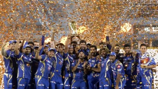 Mumbai Indians celebrate winning the IPL last year. (AFP)
