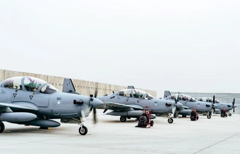 File photo of 4 A-29 Super Tucano arrive before the beginning of the 2017 fighting season at Kabul Air Wing, Kabul, Afghanistan, Mar 2017. (Reuters)