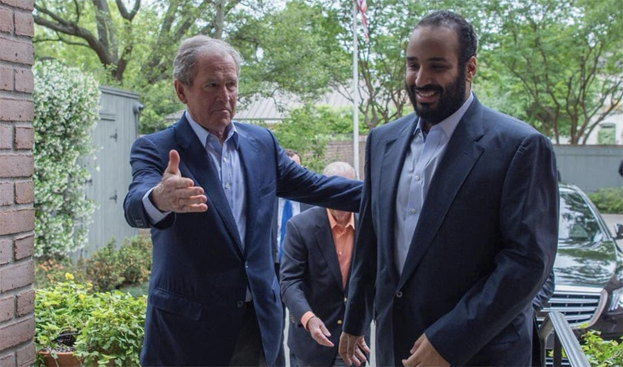 Saudi crown prince meets US presidents, tours Harvey-hit area as he wraps up visit to America
