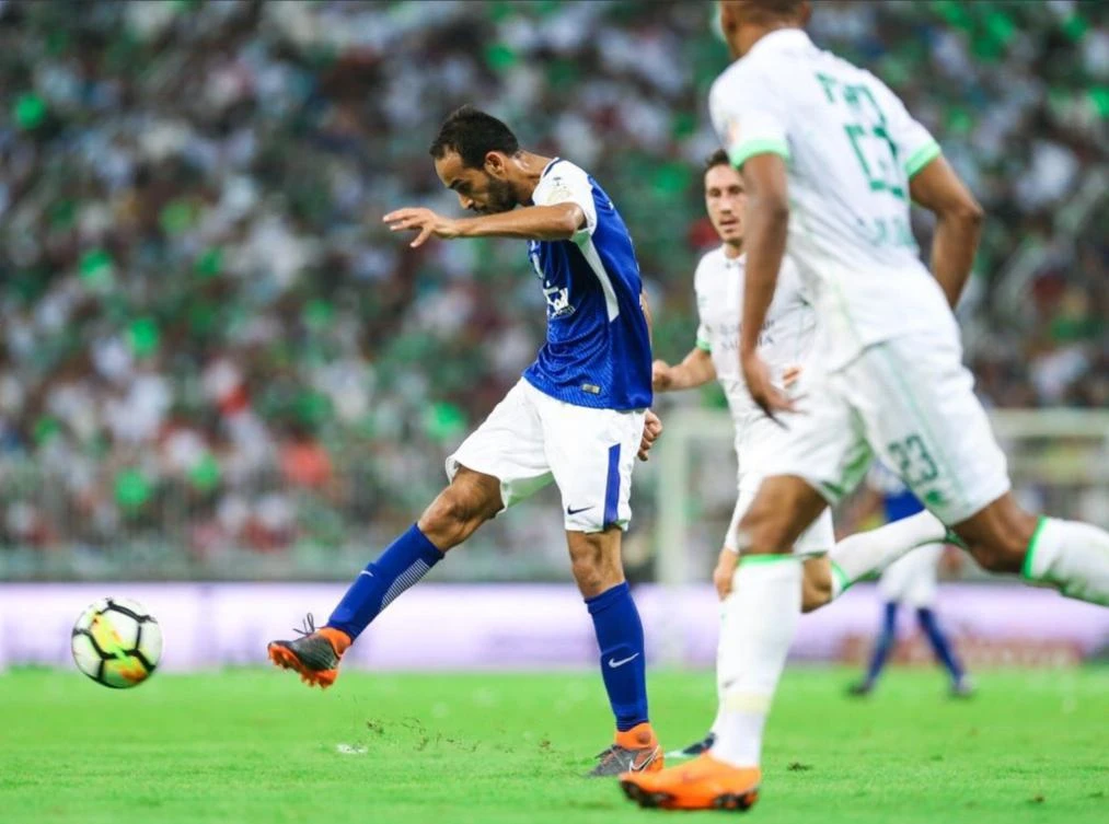 An Al-Hilal player shoots at goal during the goalless draw in Jeddah. (Alhilal_Eng)