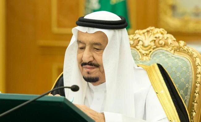 King Salman chairs the Cabinet session in Riyadh on Tuesday. SPA