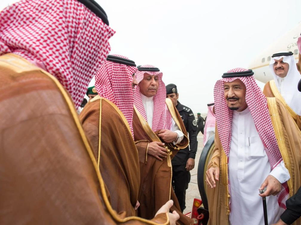 Saudi Arabia’s King Salman arrives in the Eastern Province of the Kingdom