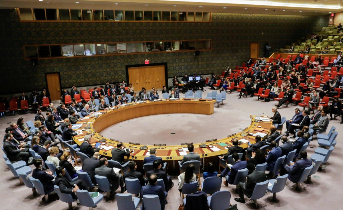 Bashar Jaafari, permanent Representative of the Syrian Arab Republic to the United Nations, speaks to members of the United Nations Security Council during a meeting on Syria at the UN headquarters in New York, US, April 13, 2018. (Reuters)