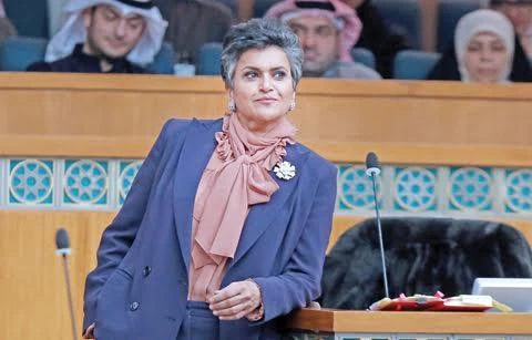 Safa Al-Hashem is the only female MP in Kuwait’s 50-seat National Assembly. (Courtesy Kuwait Times)
