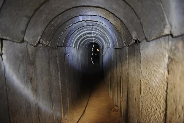 A file image of a tunnel between Gaza and Israel (David Buimovitch/AFP)